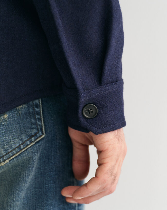 Sobrecamisa em mistura de l&atilde;