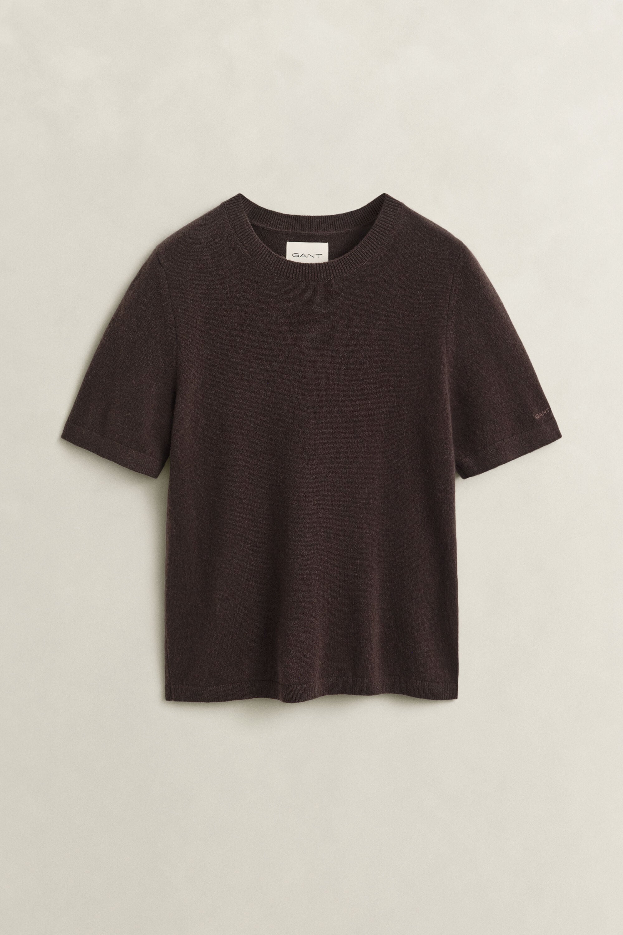Camisola de malha com manga curta em caxemira