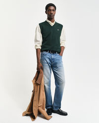 Pulover sem mangas em algod&atilde;o cl&aacute;ssico