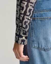 Camisa em seda de algodão G Patterned relaxed fit