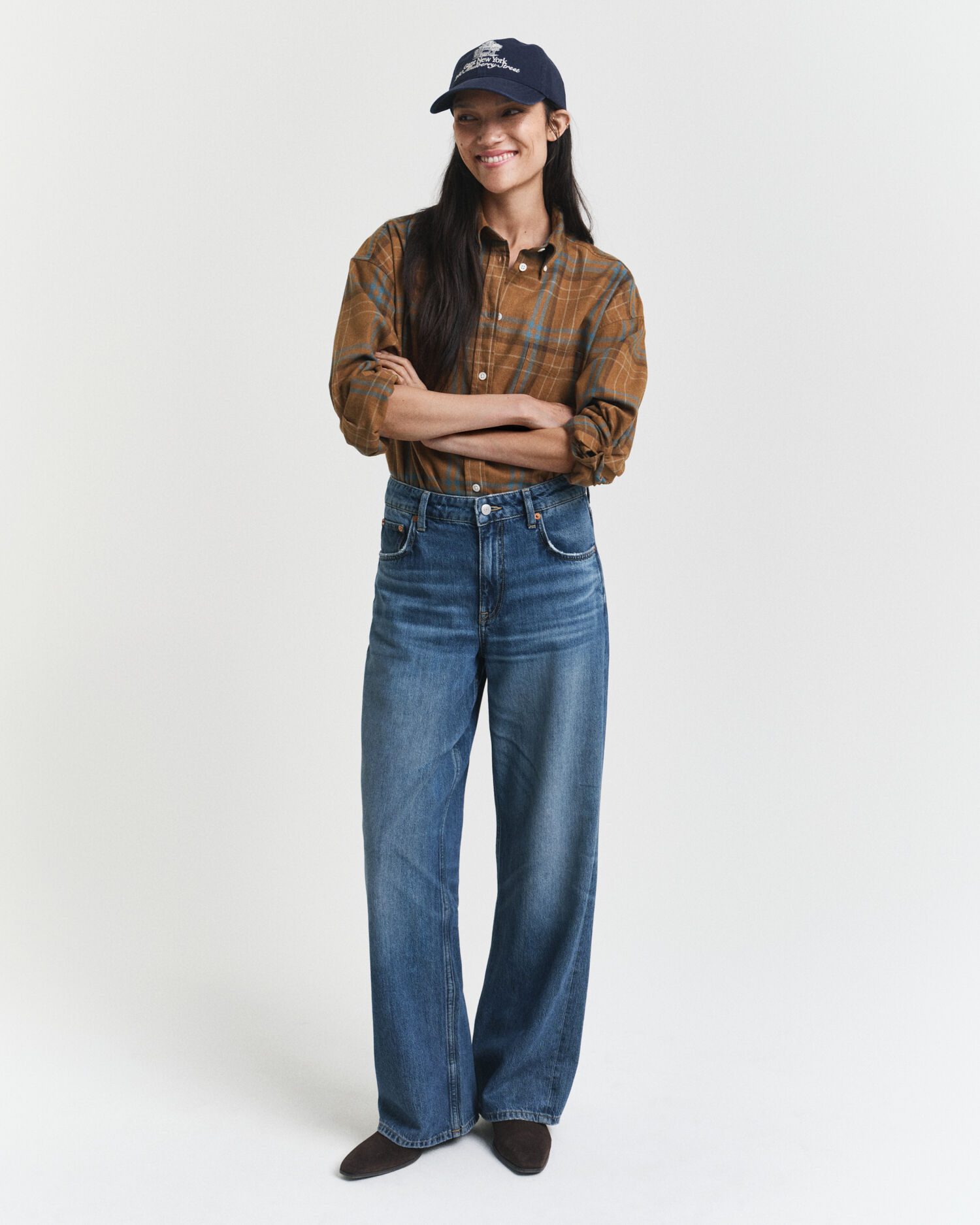 Camisa com padrão axadrezado oversized