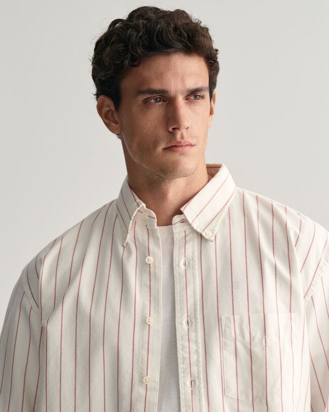 Camisa Oxford Heritage às riscas relaxed fit