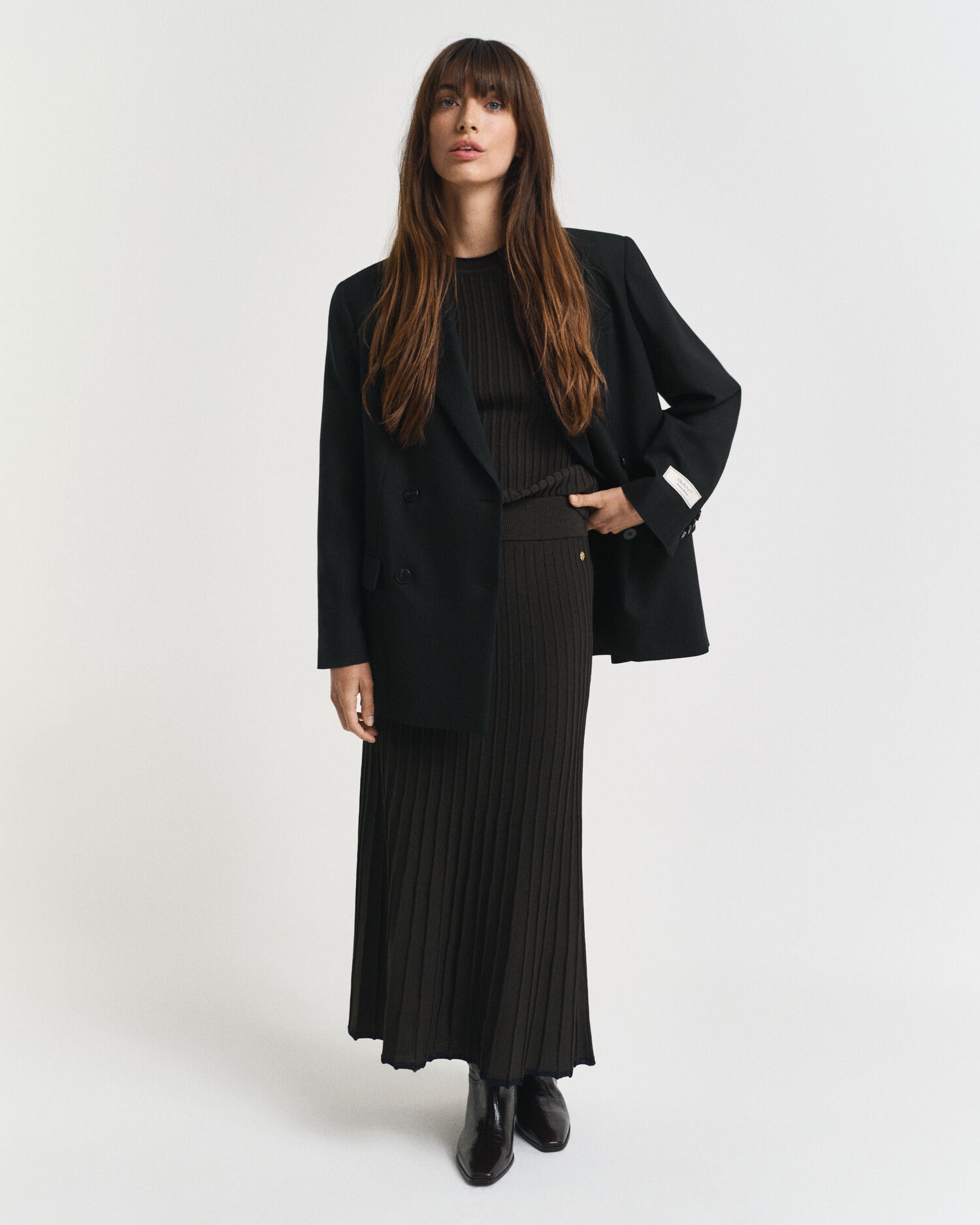 Saia em malha canelada Contrast