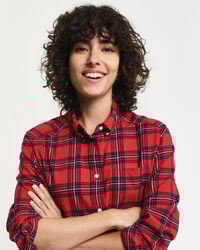 Camisa de flanela com padrão de xadrez regular fit