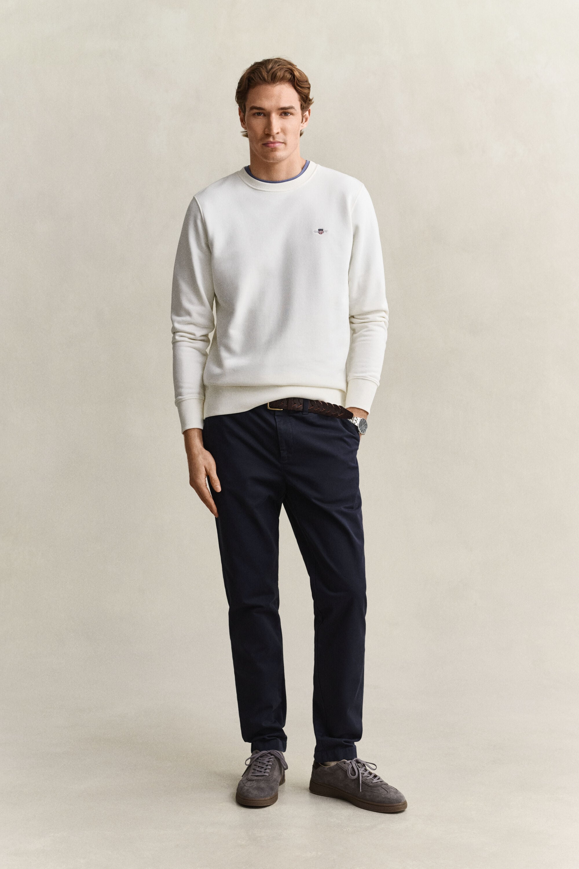 Calças chino confortáveis slim fit