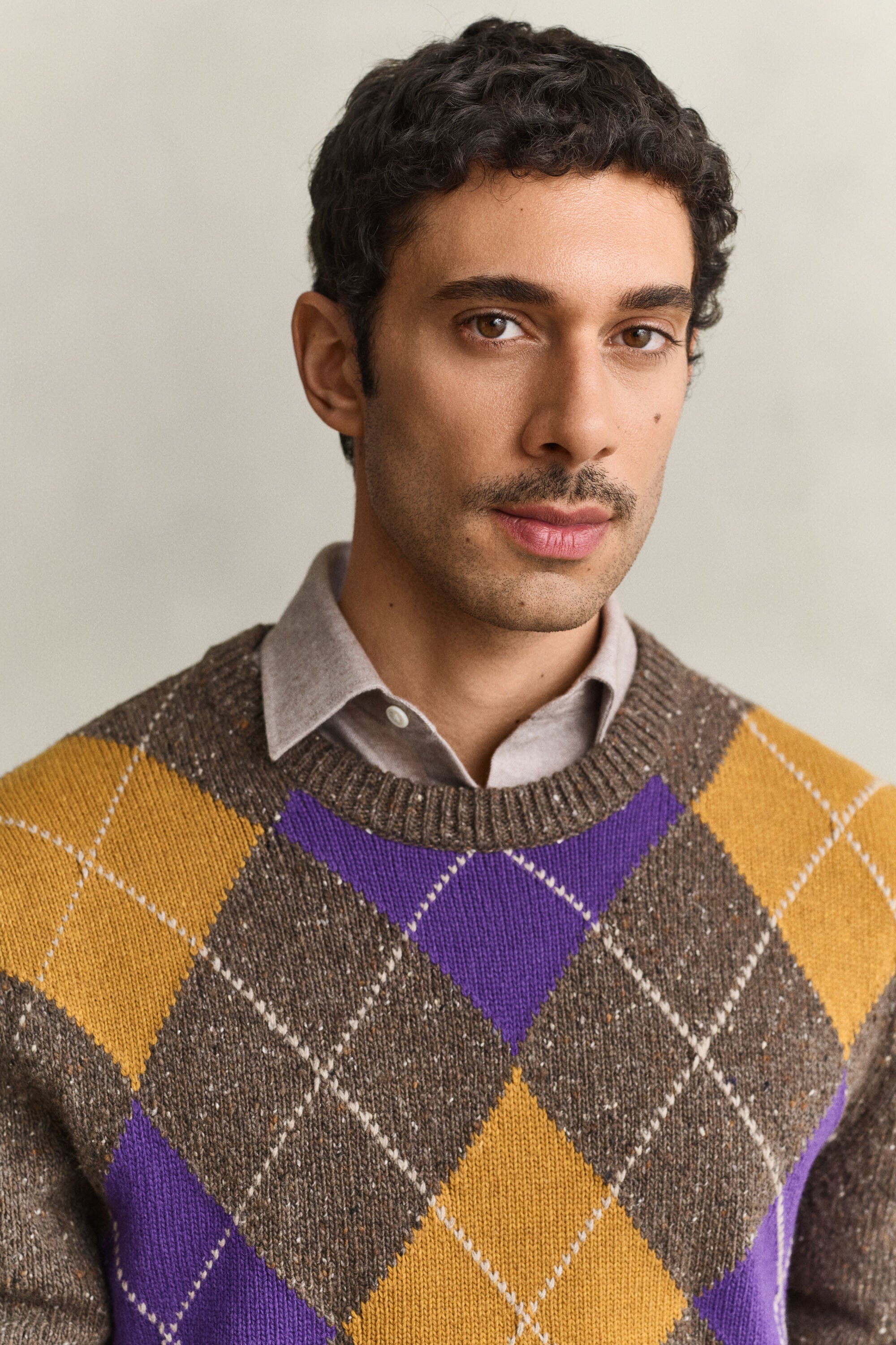 Camisola de malha com decote redondo Argyle Nepps