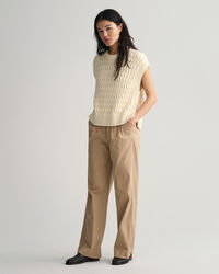 Colete com decote redondo em algodão Textured