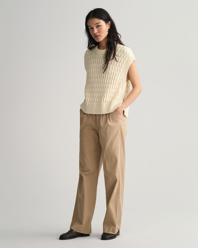 Colete com decote redondo em algodão Textured