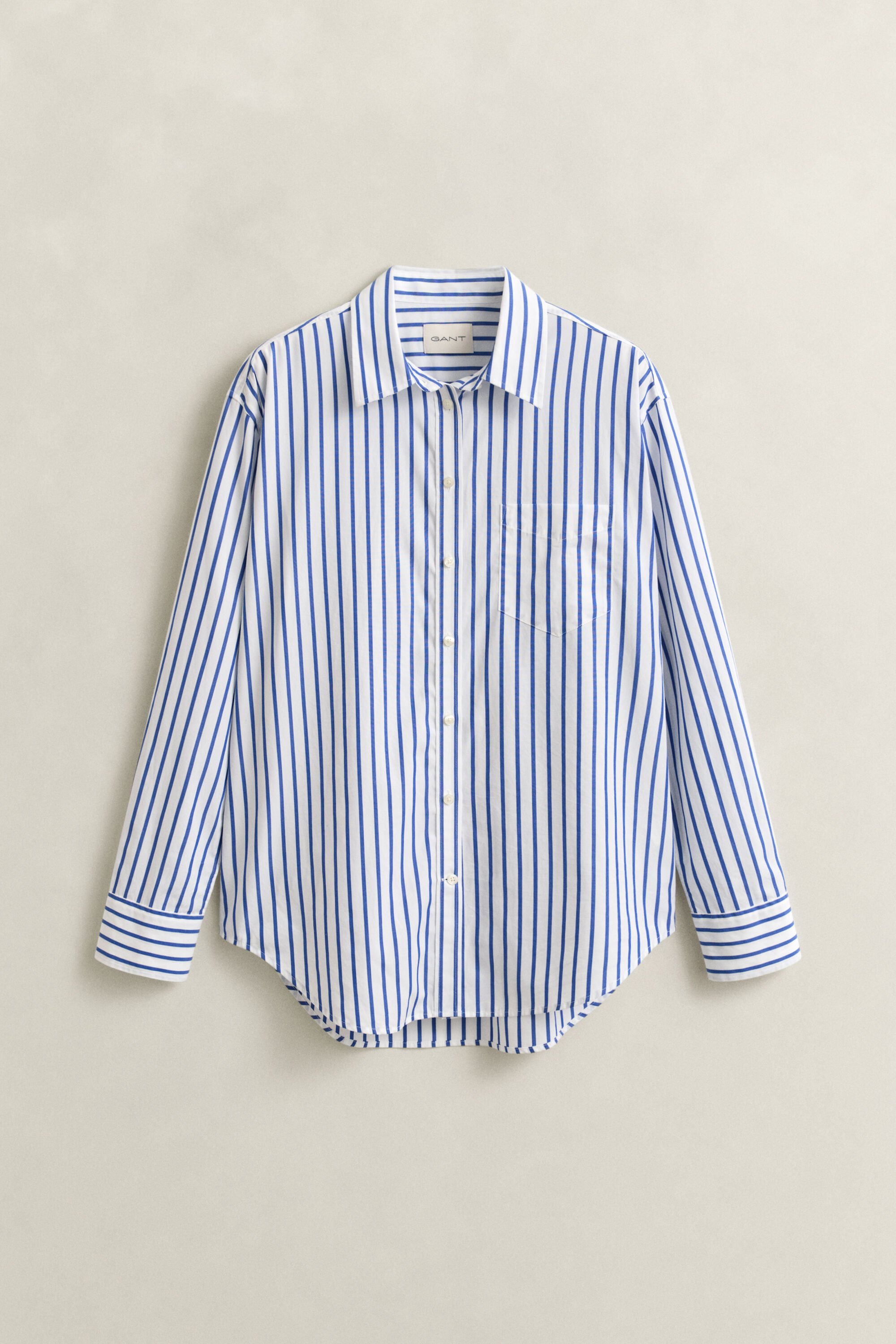 Camisa em popelina às riscas Classic relaxed fit