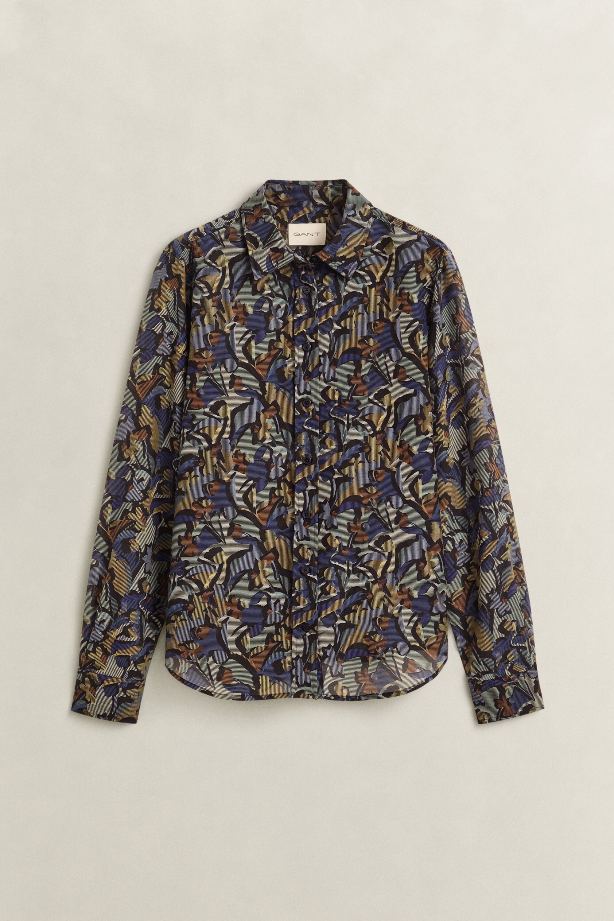 Camisa em seda e algodão com estampado
