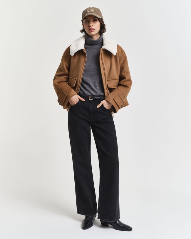 Camisola de gola alta em lã de merino extrafina