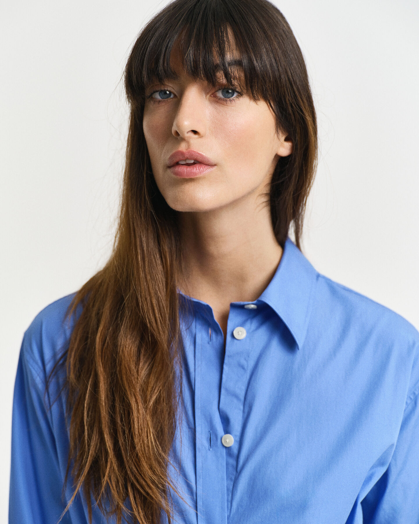 Vestido-camisa em popelina