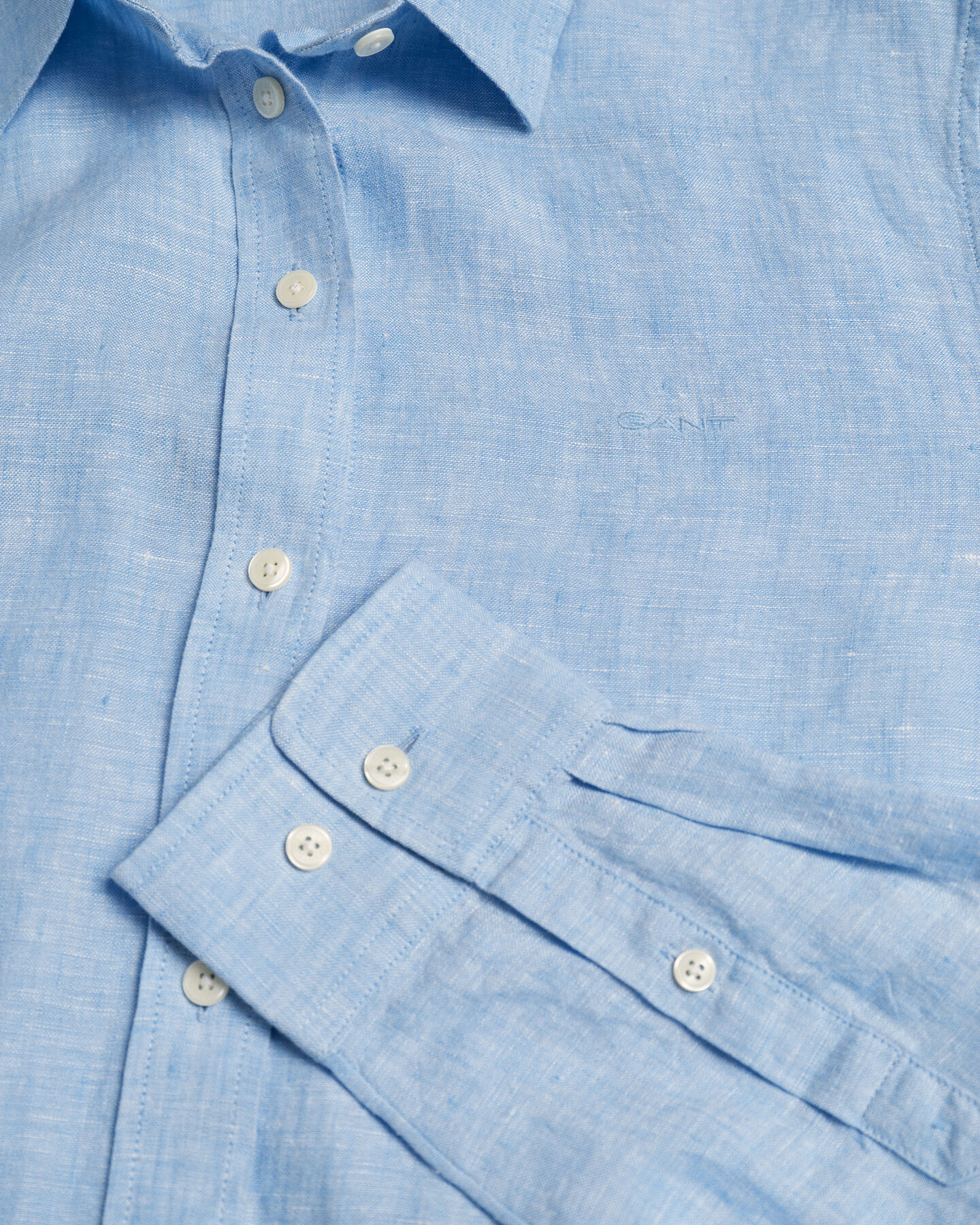 Camisa em chambray de linho regular fit