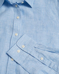 Camisa em chambray de linho regular fit
