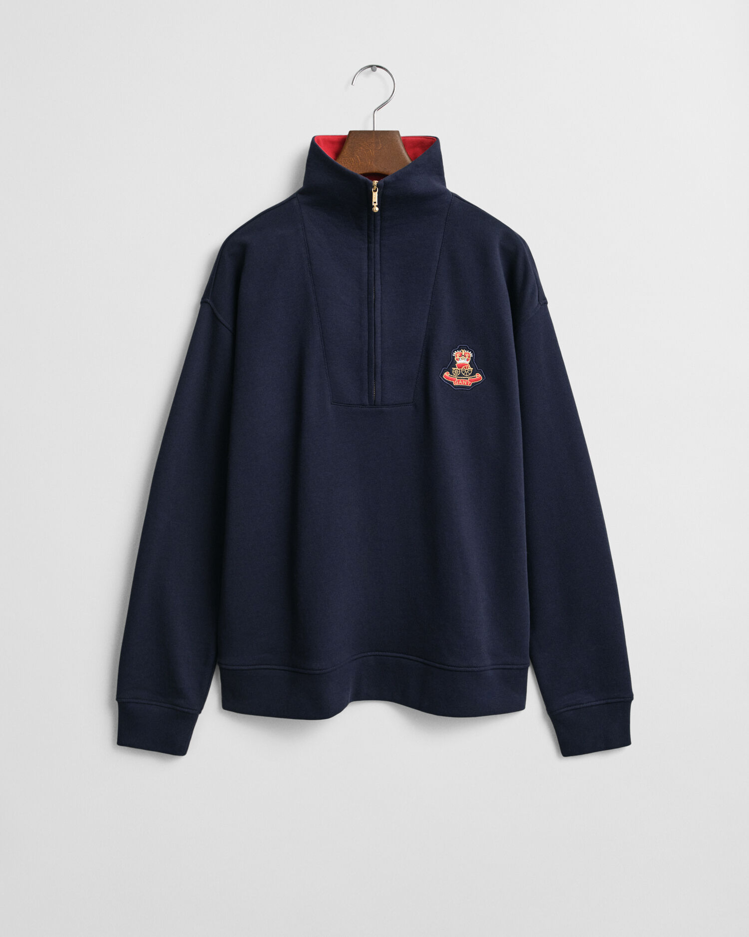Sweatshirt com meio fecho de correr Crest Badge
