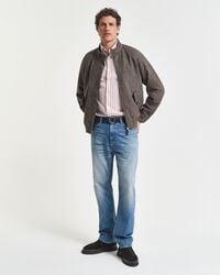 Casaco Harrington em mistura de lã