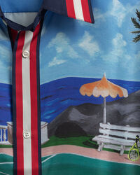 Camisa em seda com manga curta Scenery relaxed fit