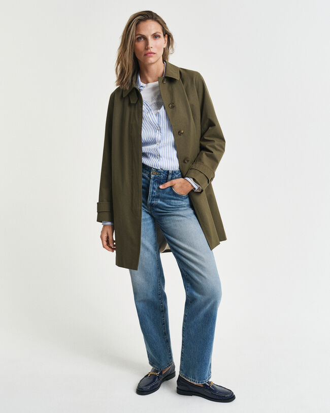 Camisa de linho às riscas regular fit