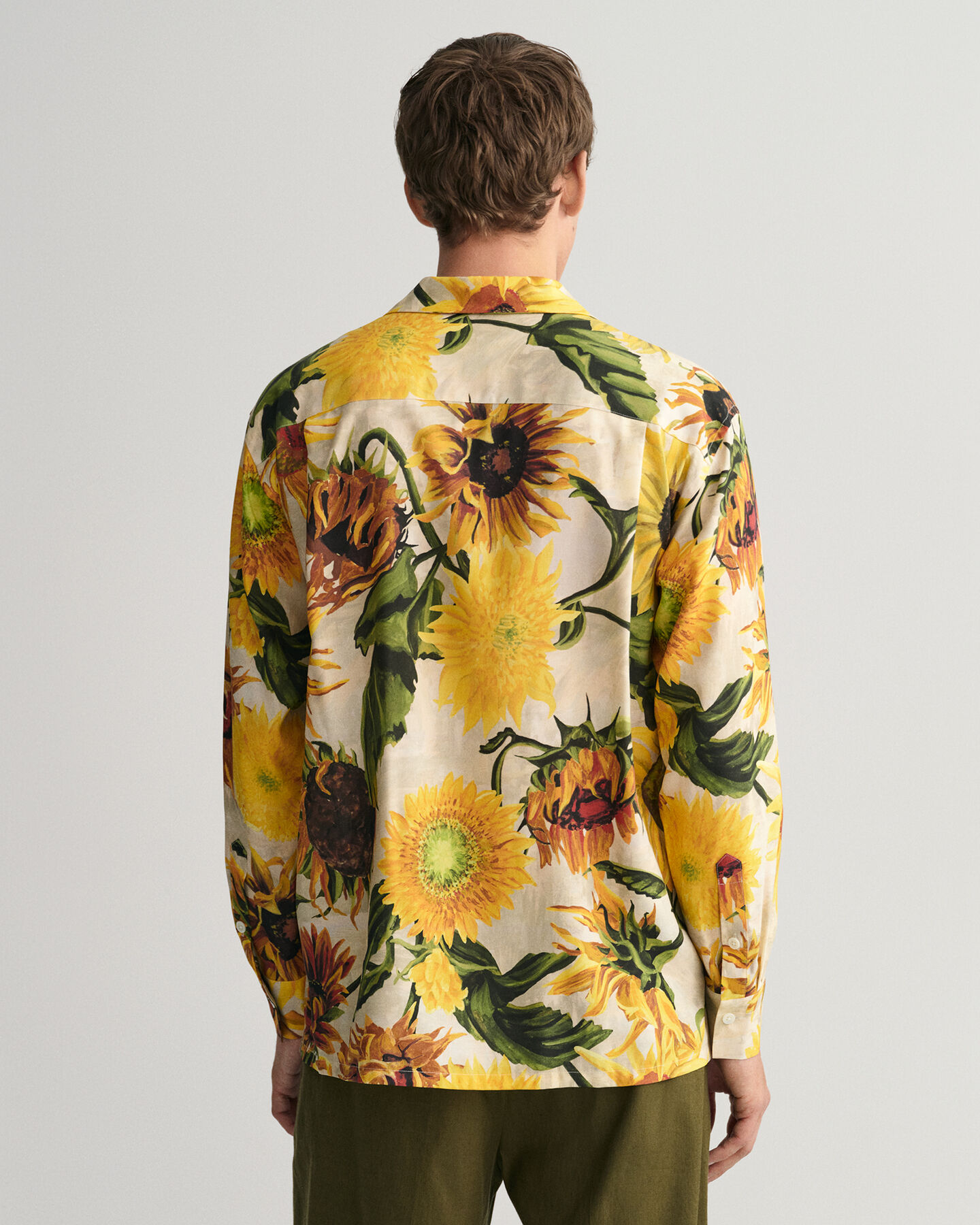 Camisa de seda com estampado Sunflower relaxed fit