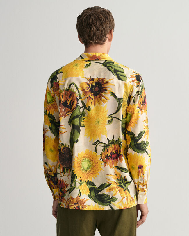Camisa de seda com estampado Sunflower relaxed fit
