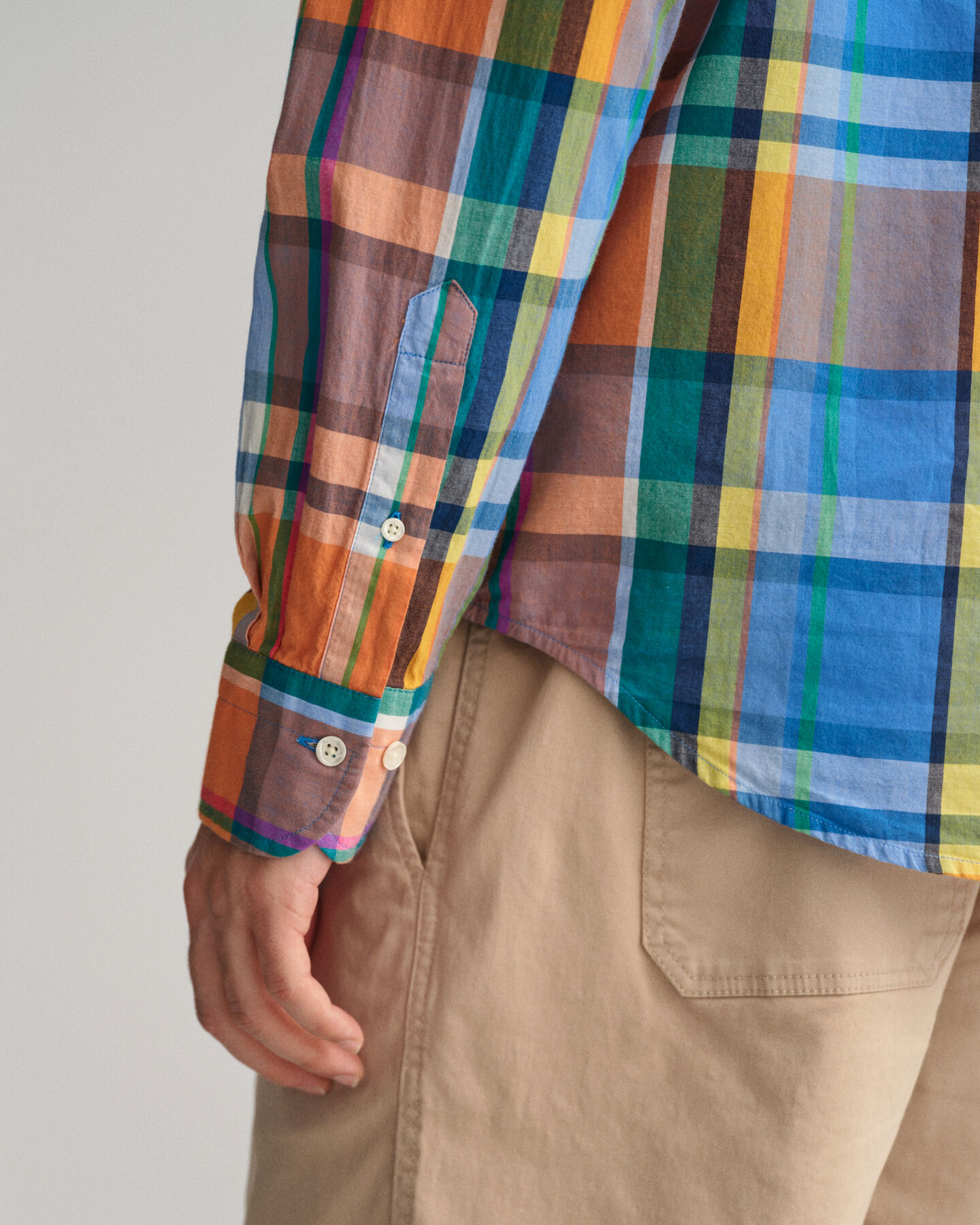 Camisa colorida Madras regular fit