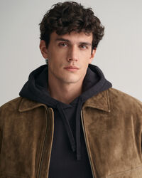 Casaco de aviador em camurça