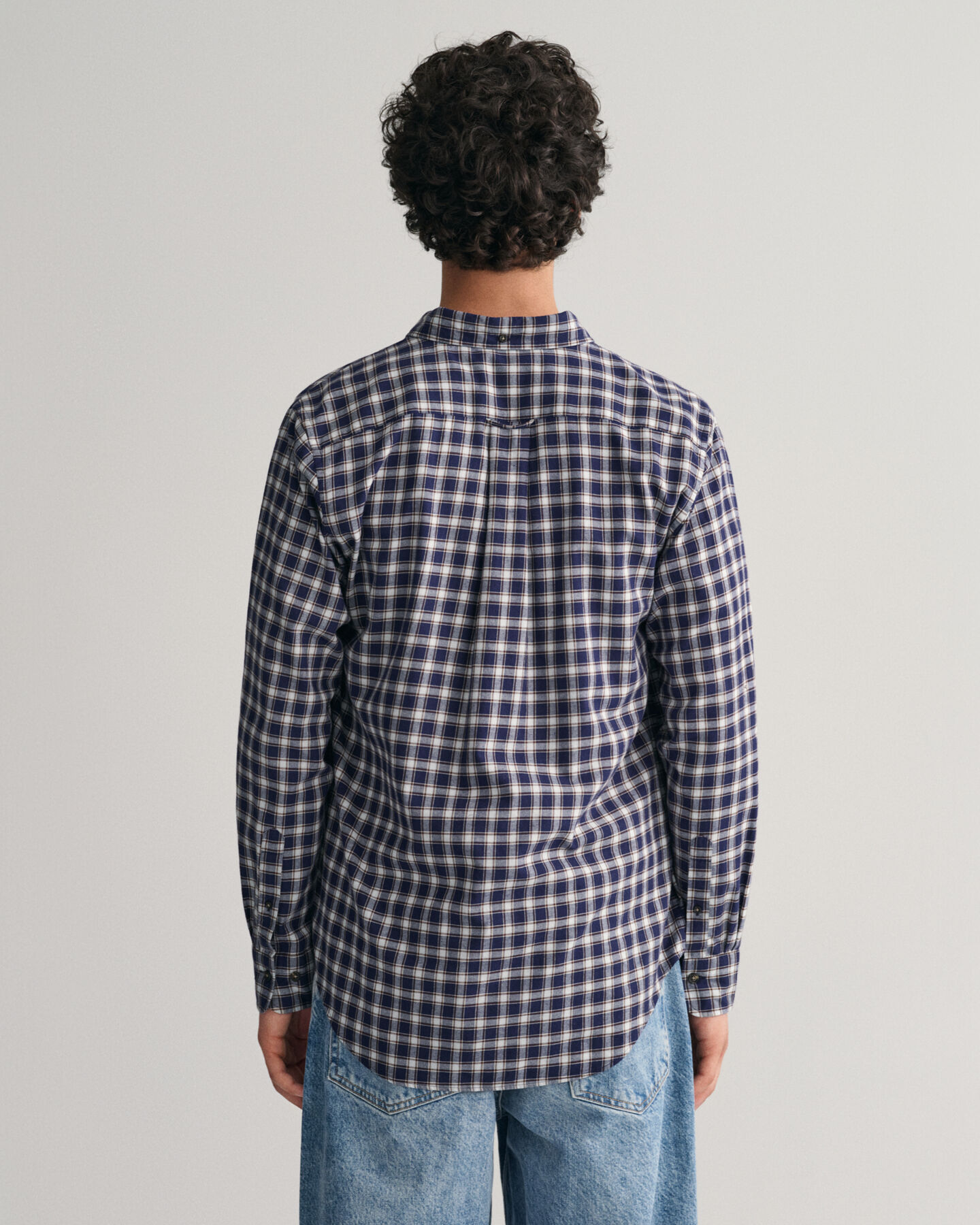 Camisa de flanela com padrão micro tartan regular fit