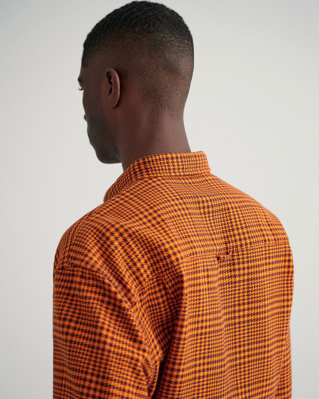 Camisa de algodão com padrão Houndstooth oversized