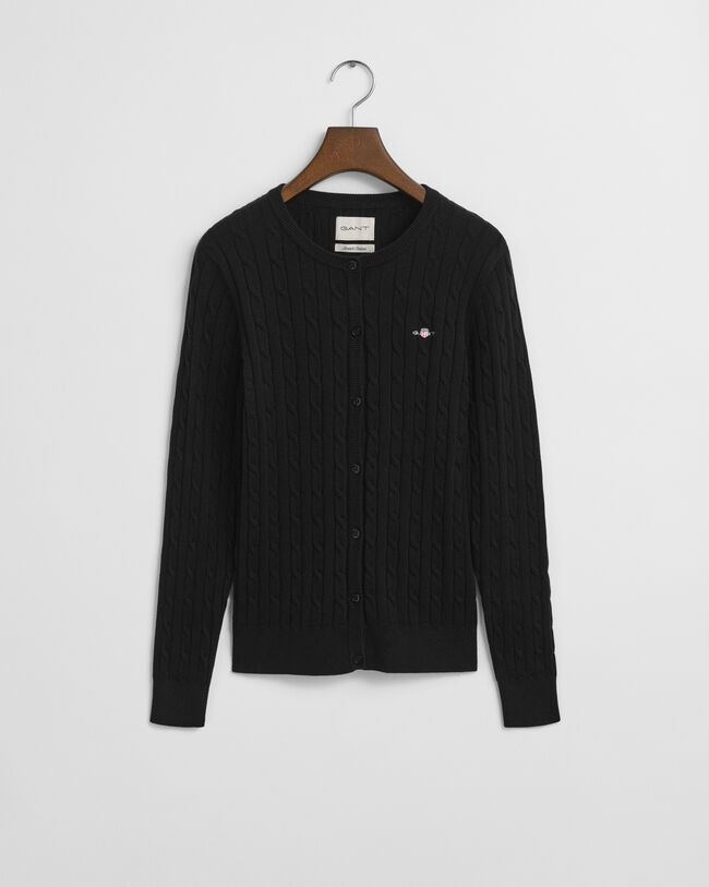 Casaco de malha canelada em algodão com elastano