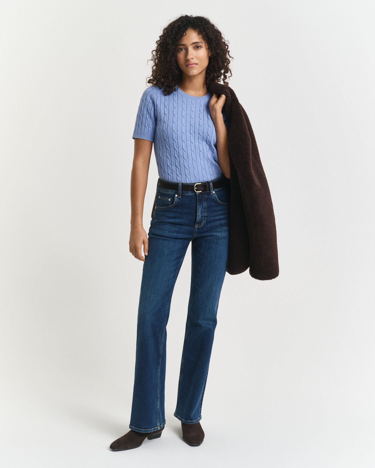 Calças de ganga evasê slim fit