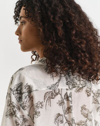 Camisa em seda e algodão com estampado Tree relaxed fit