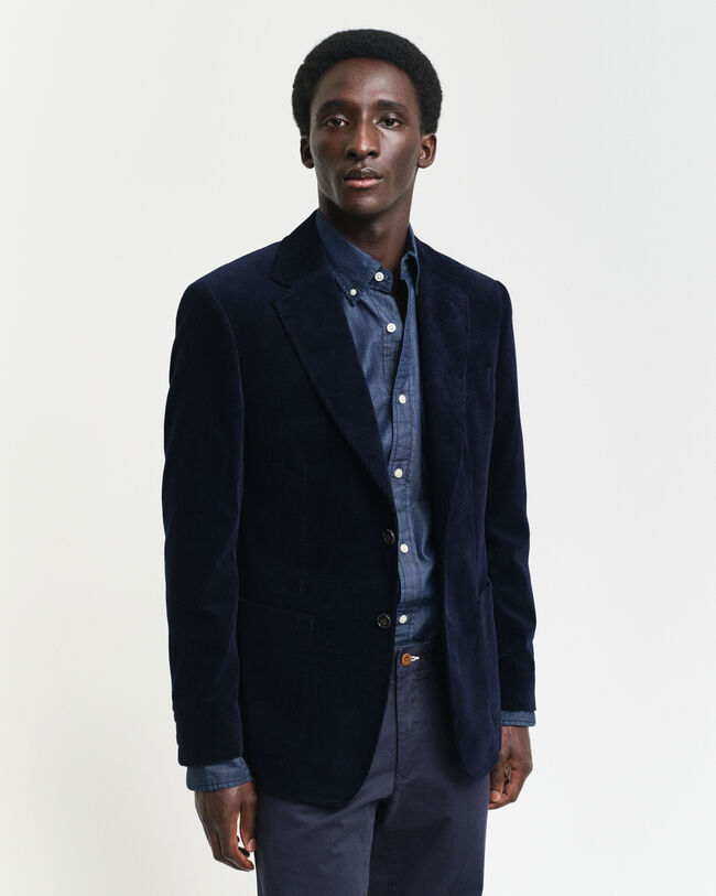 Casaco de fato em bombazina slim fit