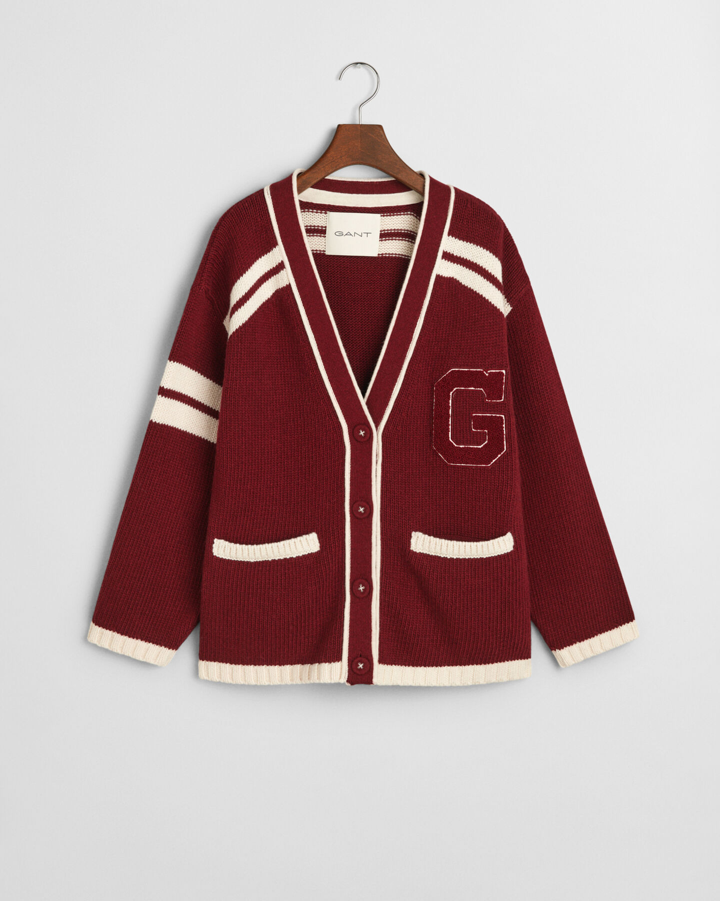 Casaco de malha com decote em V GANT Varsity
