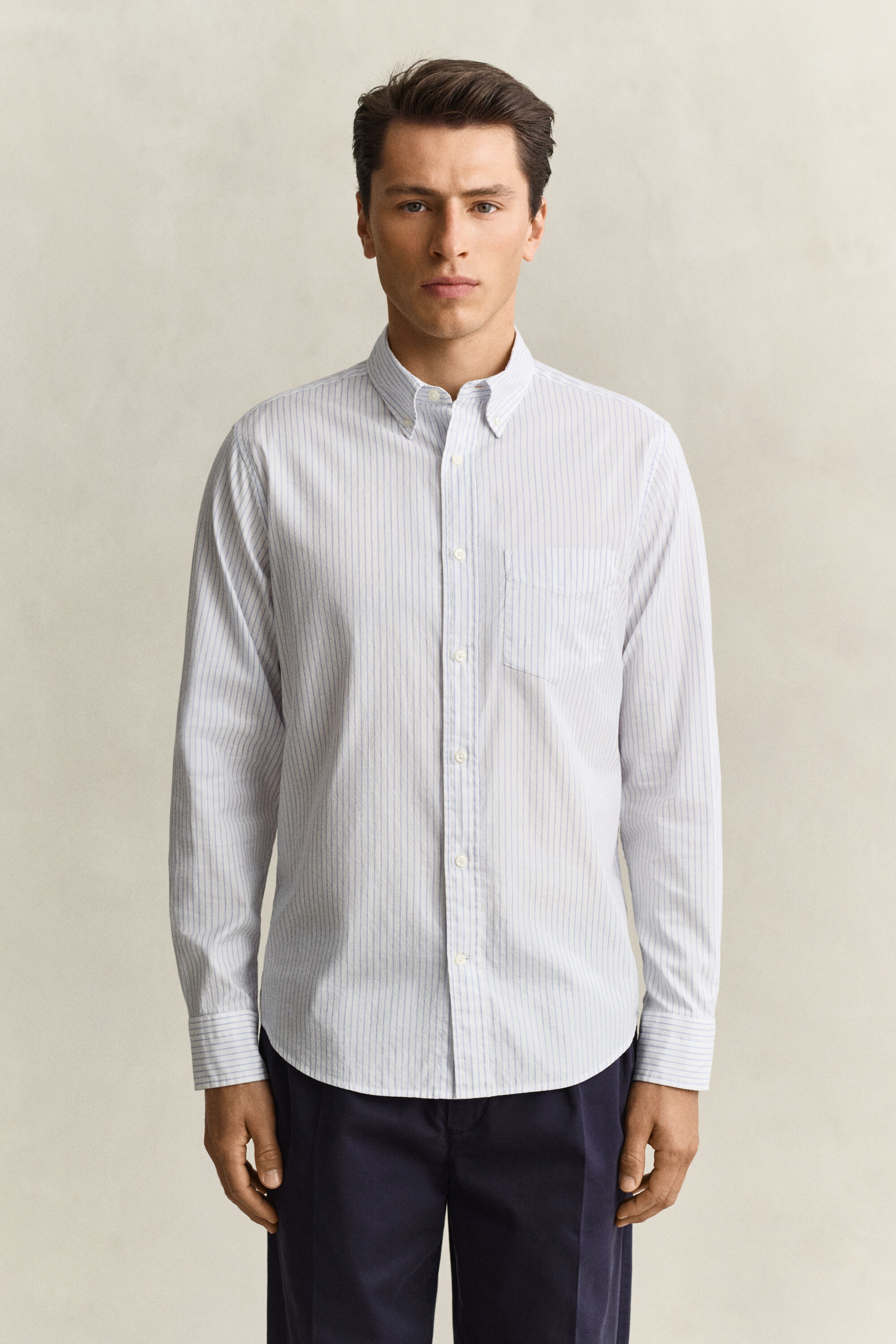Camisa Oxford às riscas Gant x Yale