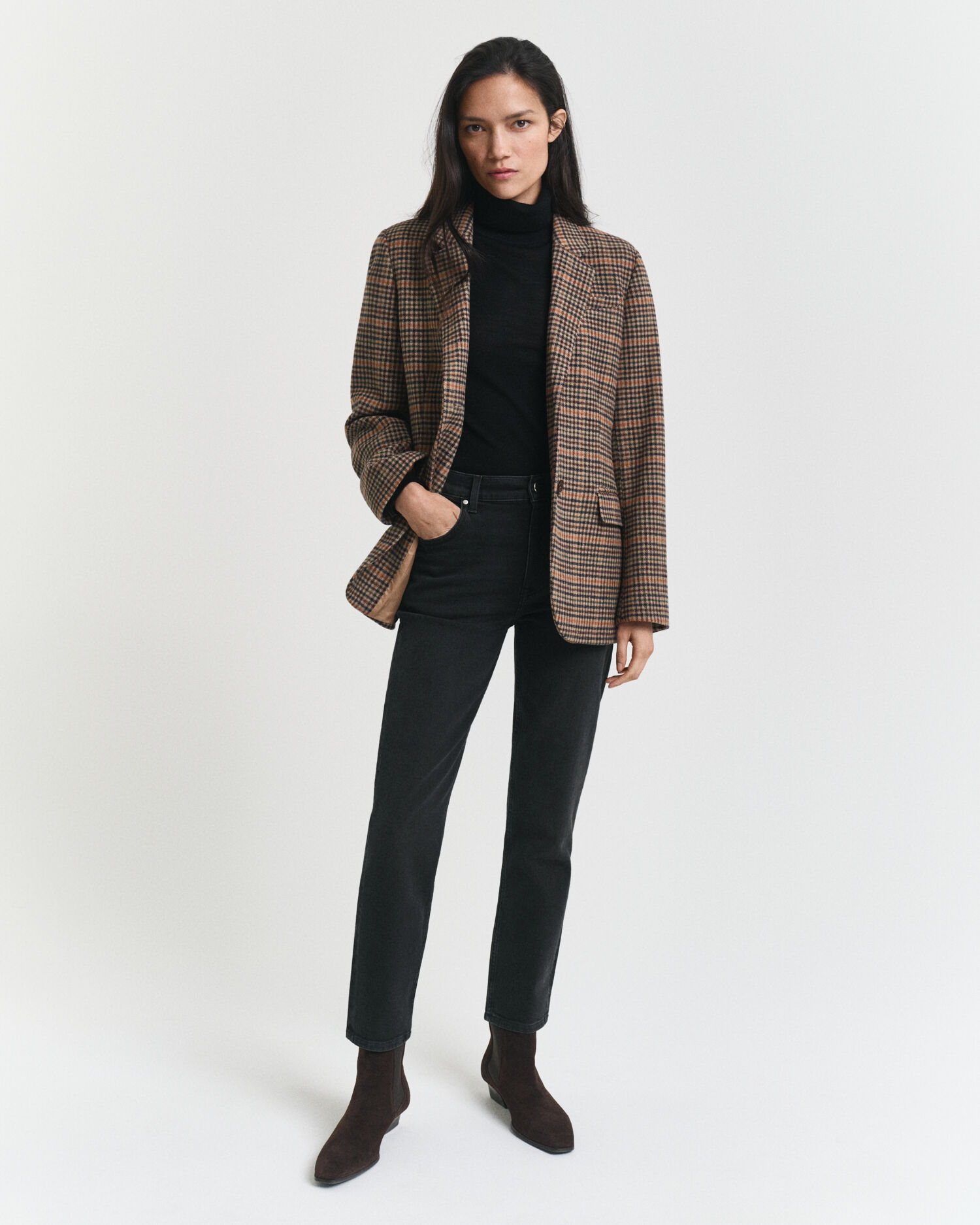 Calças de ganga pretas curtas slim fit