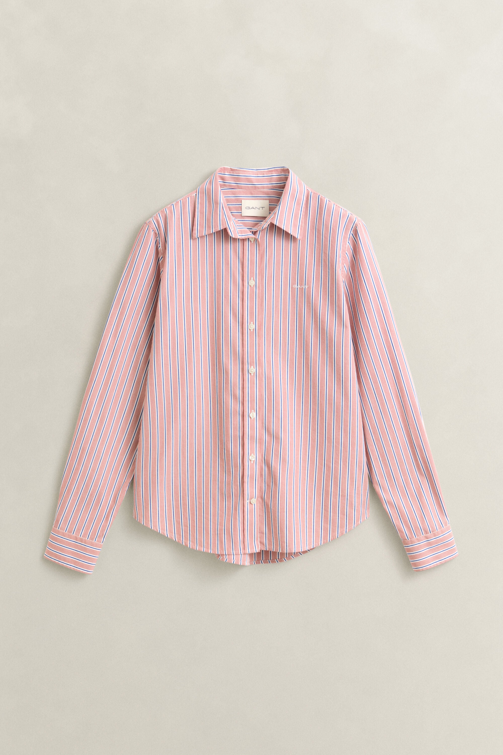 Camisa em popelina às riscas clássica regular fit