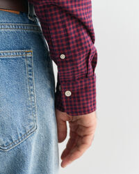 Camisa de flanela com micropadrão de xadrez regular fit