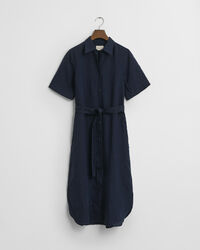 Vestido-camisa de manga curta em linho