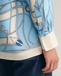Camisa de seda com estampado Sailing relaxed fit