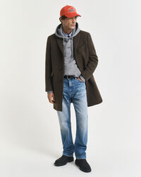 Sweatshirt com capuz e grafismo pequeno