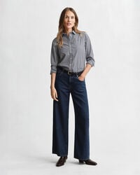 Camisa em popelina às riscas Classic regular fit