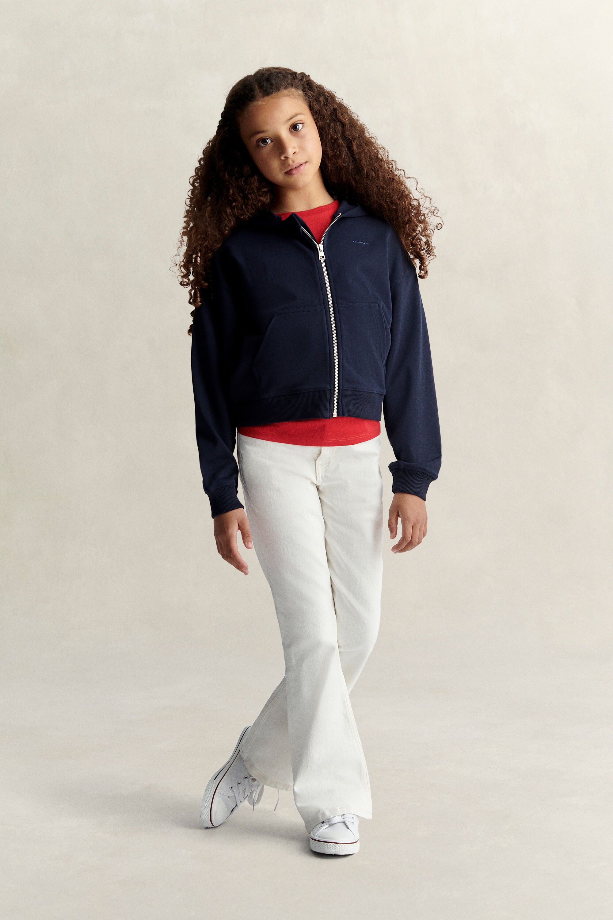 Sweatshirt com capuz e fecho curto Teen Girls