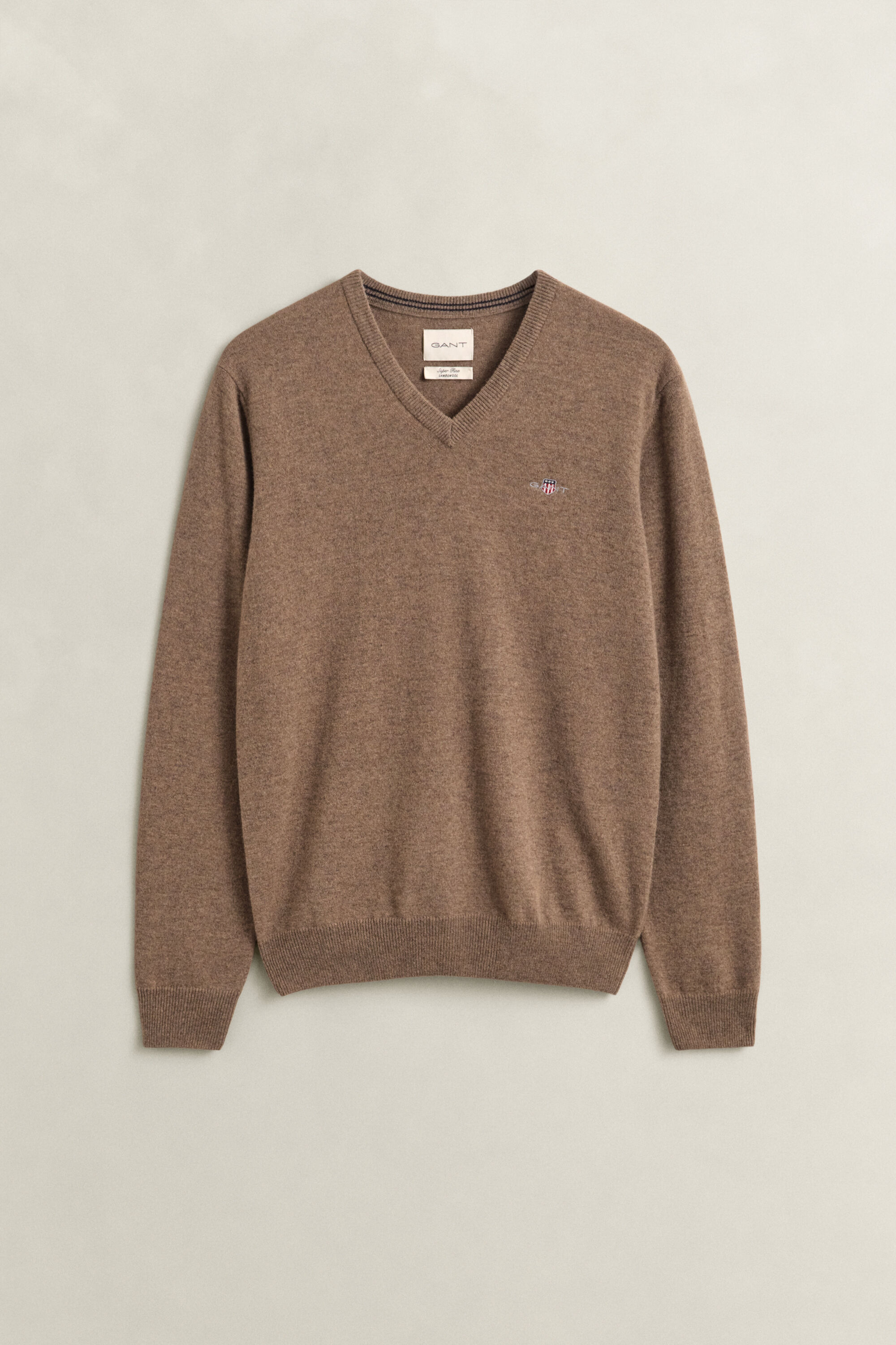 Pullover com decote em V em lã