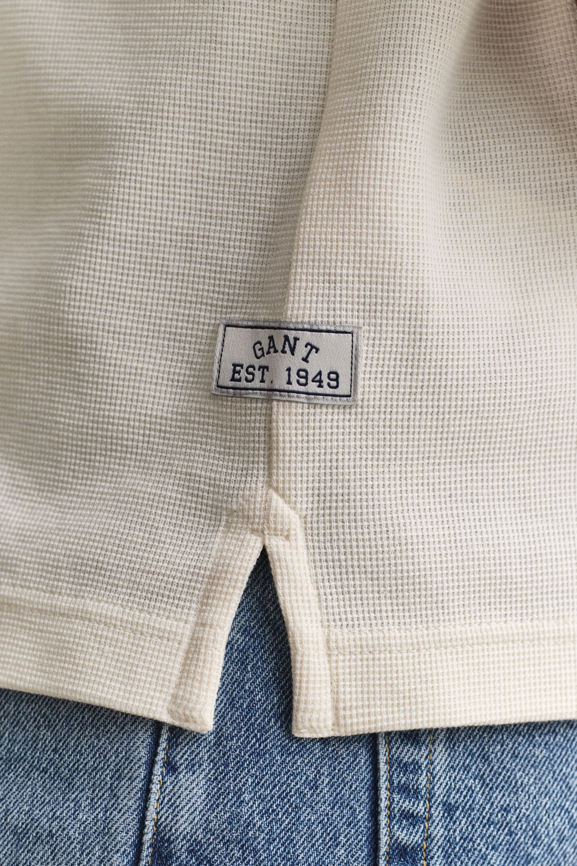 Polo com textura waffle
