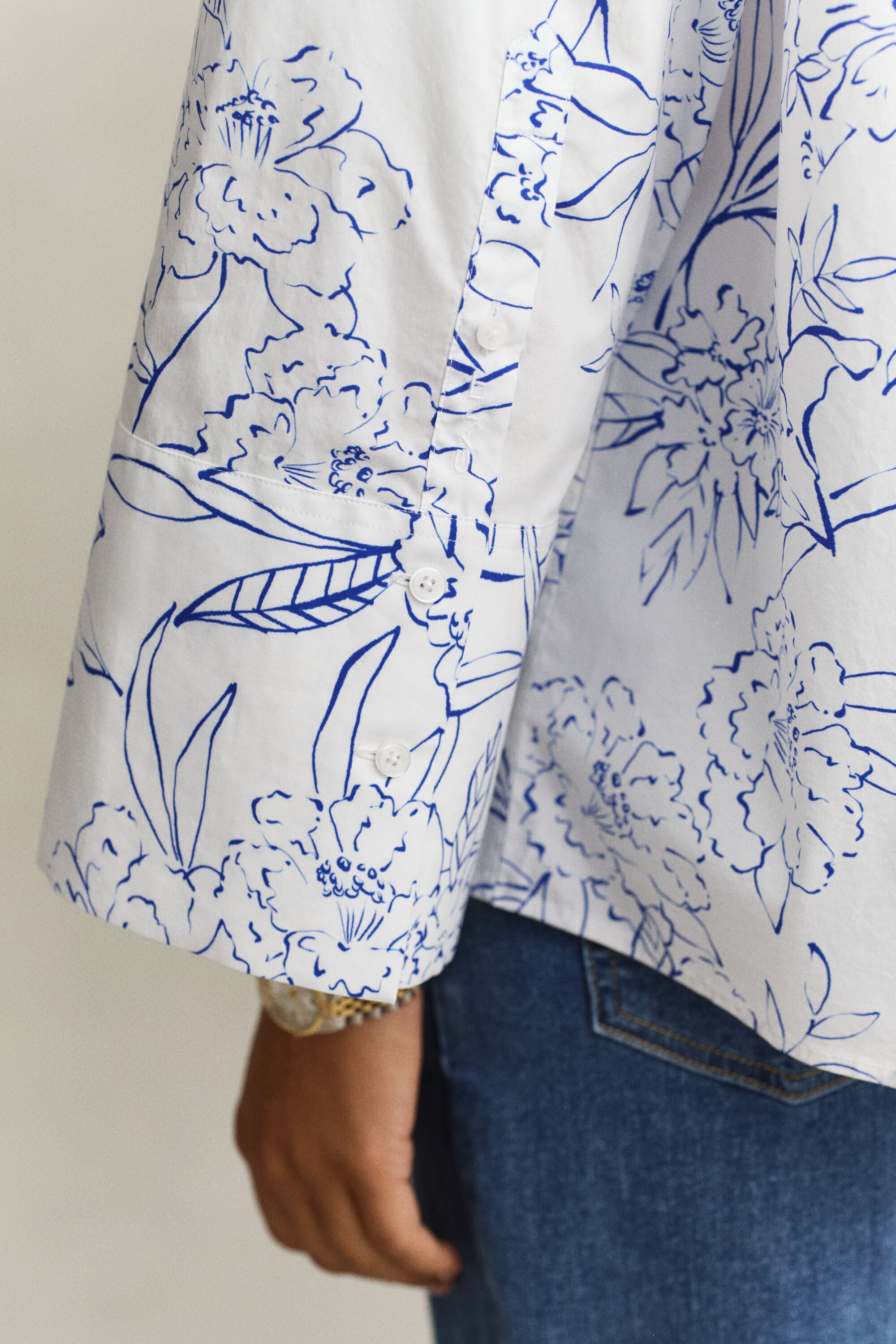 Camisa em popelina Floral