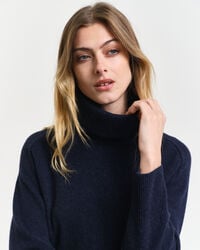 Vestido com gola alta Herringbone Detail