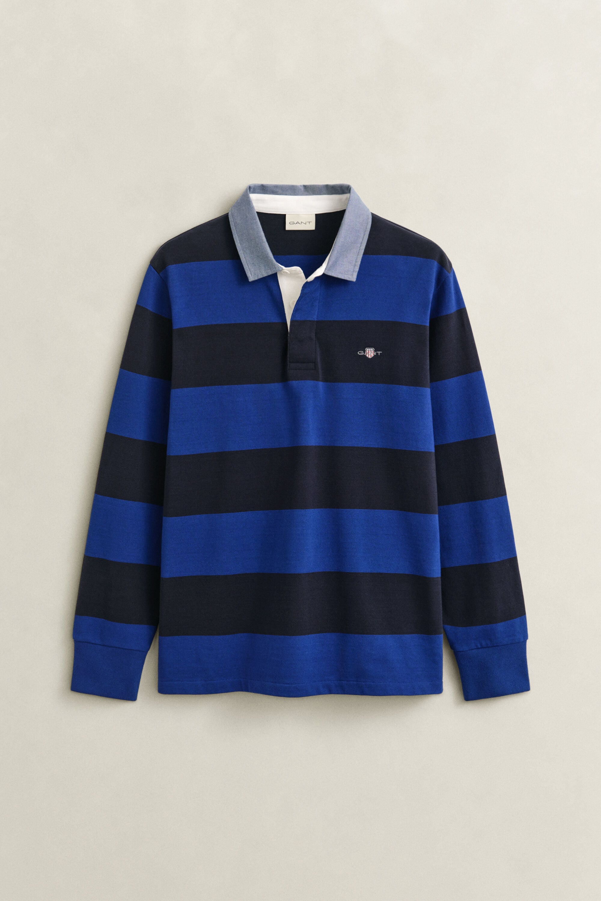 Heavy Rugger às riscas com colarinho em chambray