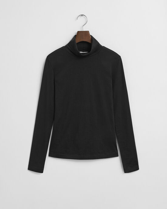 Top com gola alta em algodão leve