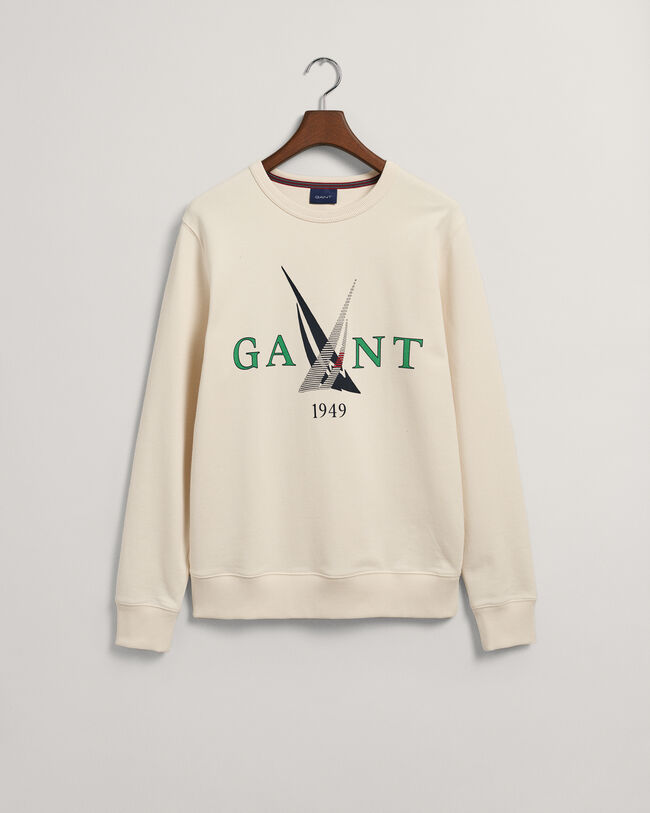 Sweatshirt com decote redondo e estampado Sail