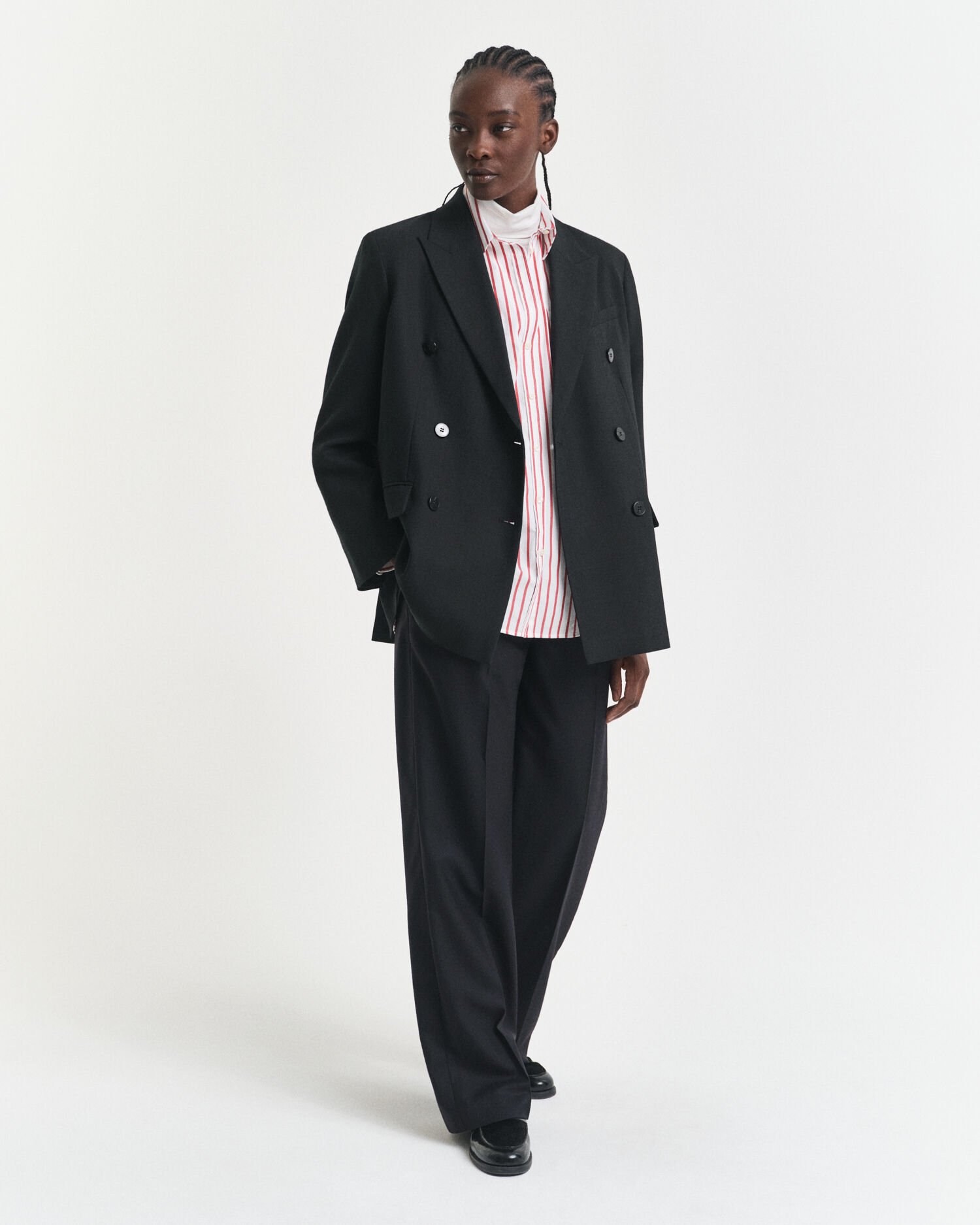 Camisa em popelina às riscas Classic relaxed fit